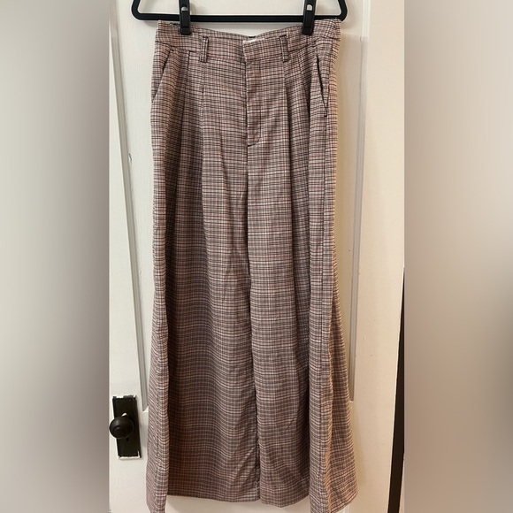 Maeve Anthropologie Avery Plaid Wide-Leg Trousers - Picture 2 of 4